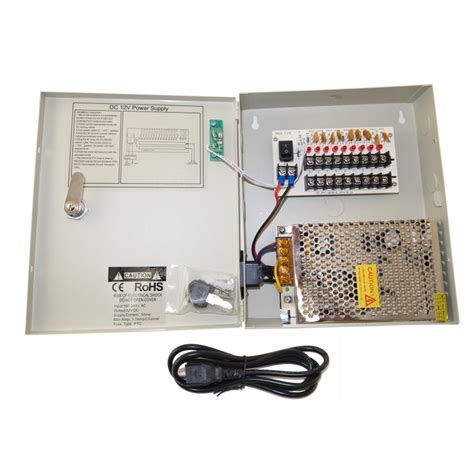 pro line 9 channel 5amp security camera distribution box|9 CH Channel Port Distributed Power Supply Box CCTV Power .